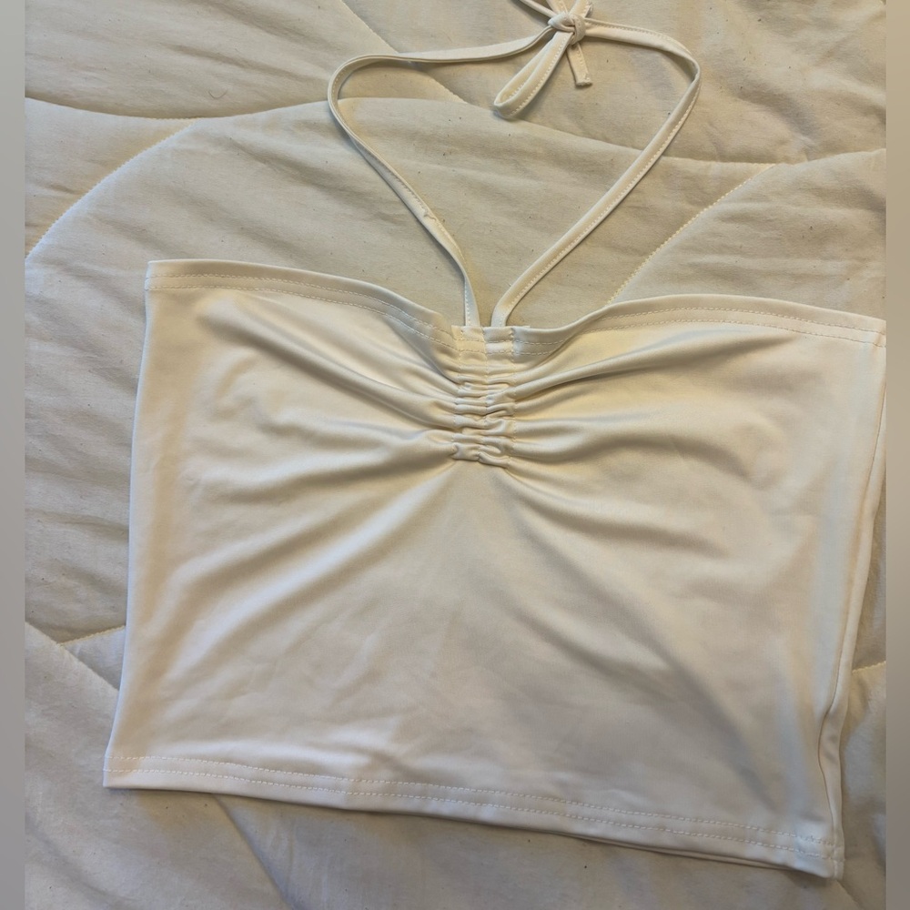 Micas Cream Halter Top